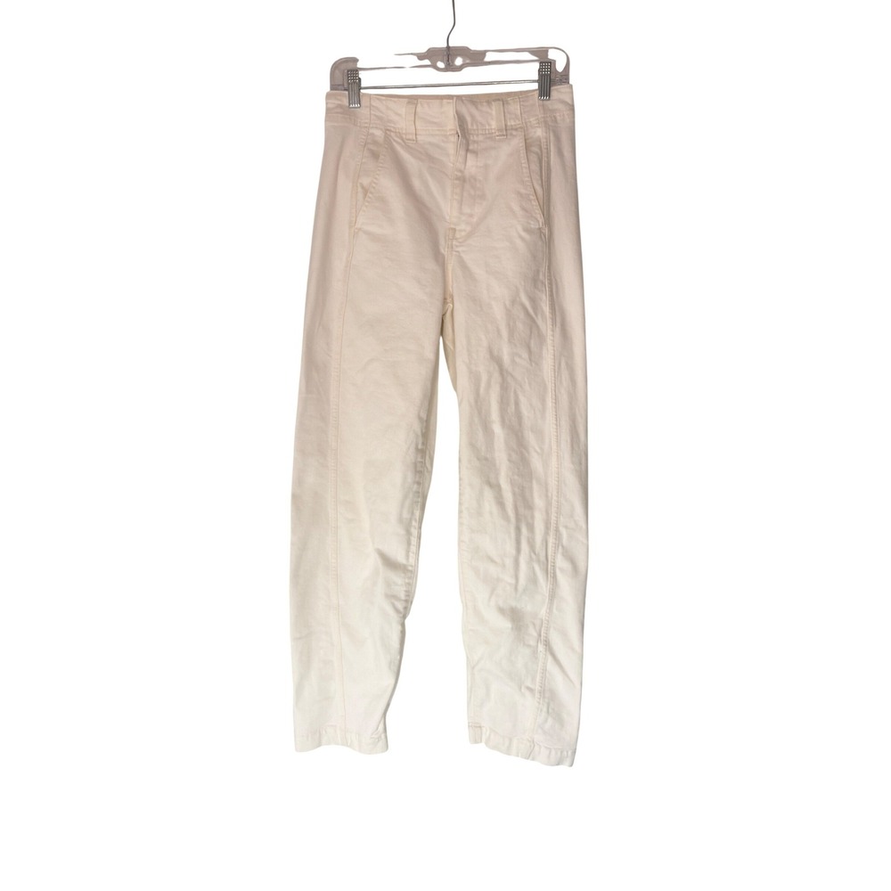 Madewell Tapered Denim Trousers Vintage Ivory‎ Comfort Stretch Neutral Size 26